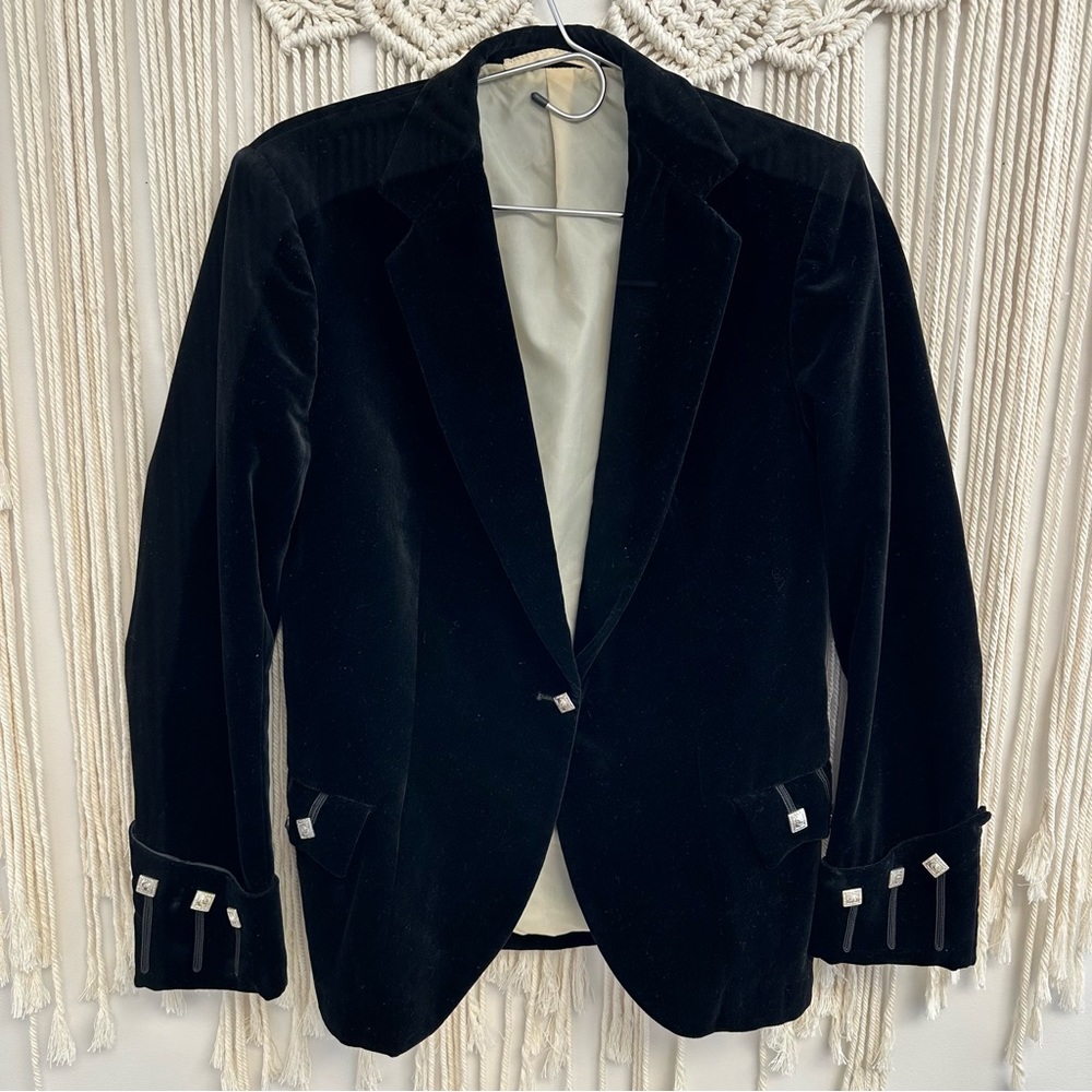 Vintage Scotch House black velvet kilt jacket